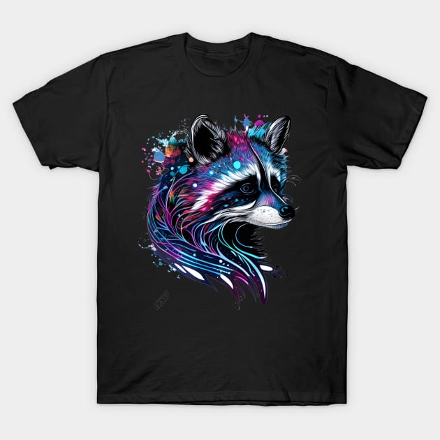 Astral Spirit Raccoon T-Shirt by Obotan Mmienu